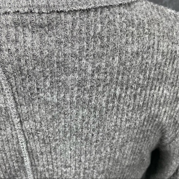 Caslon Rib Crossover Faux Wrap Blouse.  Soft lightweight.  Gray Heather - Picture 10 of 12